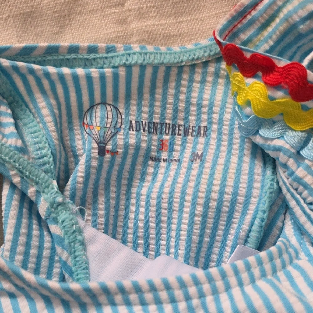 Swimsuit Infant 3 Monts Striped Ruffle Adevnturewear 360